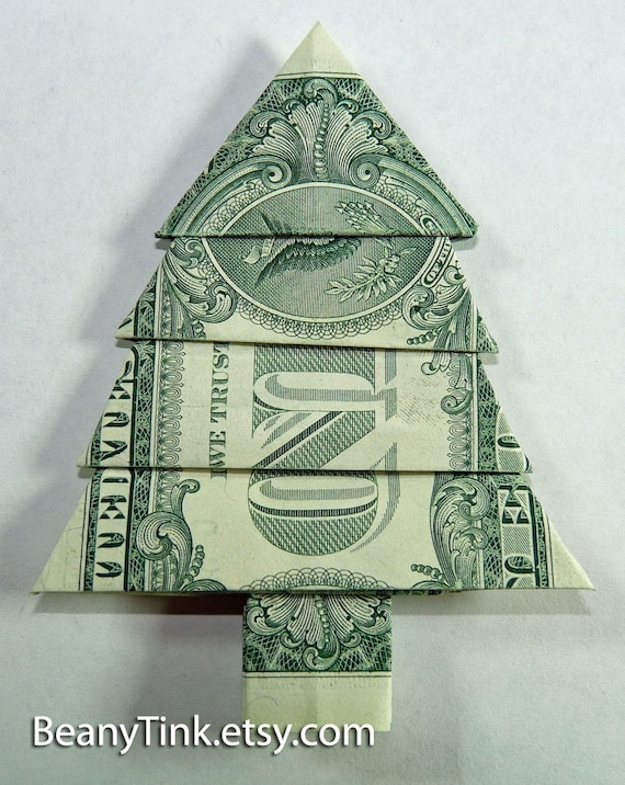 Items similar to Dollar Origami Pine Tree on Etsy