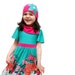 Childrens clothing, dress, Mint and Fuchsia, floral, polka dot, teal, pink, Easter dress, Flower girl, retro children (2T, 3T, 4T, 5)