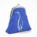 Linen coin purse with Brolga bird and orchids