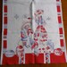 50s Vintage Kitchen Towel Red White Mexican Motif Senor Senorita FREE Shipping USA