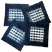 Four indigo shibori cotton napkins