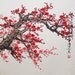 Original painting chinese art -Lovely cherry blossom tree No.15