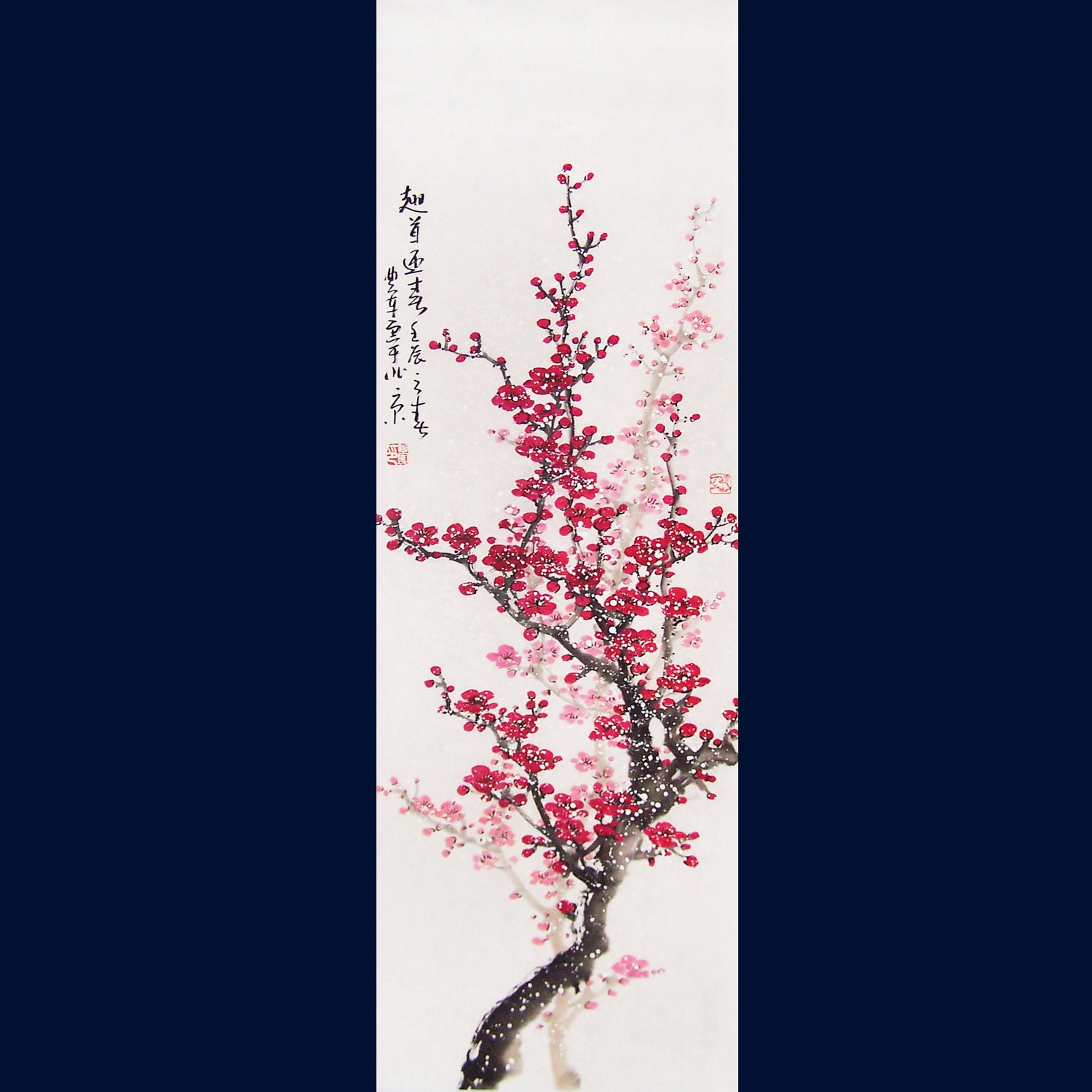 Original painting chinese art Lovely cherry blossom tree