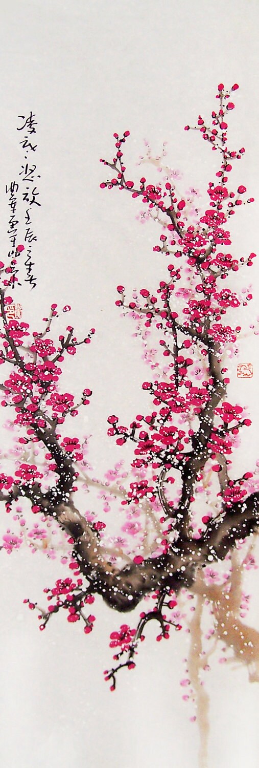 Cherry blossom painting Original painting chinese art by art68