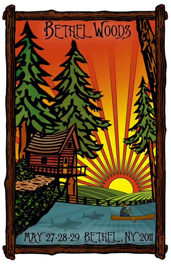 Phish Poster Bethel Woods NY 2011 by MariaDdesigns on Etsy