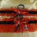 Case IH Colors Red and Black Wedding Garter Set with Tractor Charms