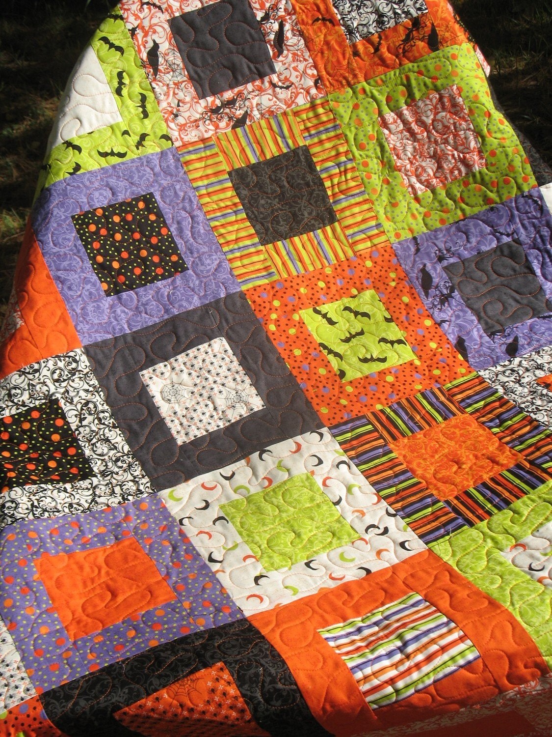 Halloween Lap Quilt in Fun Spooktacular Fabrics by Sanae