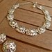Vintage Silver Daisy Flower Necklace and Earring Set