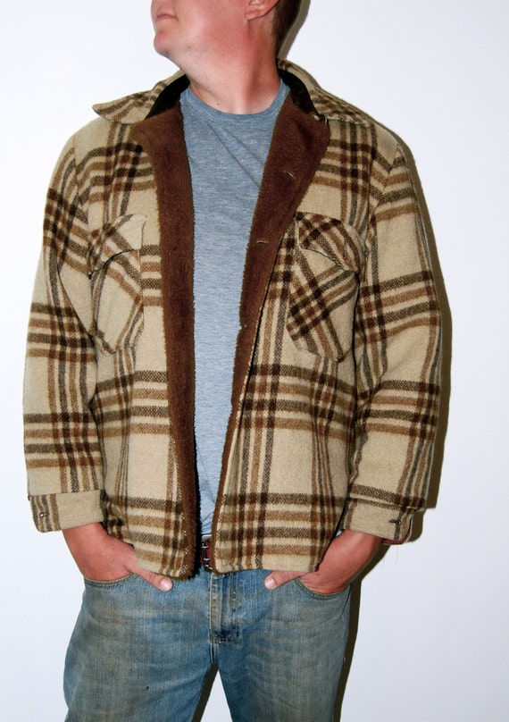 Vintage Men's Plaid Wool Winter Coat by TheBlockVintage on Etsy