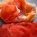 Orange and Red Mulberry Silk Scarf for Nuno Felting