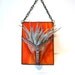 Air plant holder orange modern geometric stained glass wall planter indoor garden