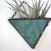 Air plant holder, stained glass sea green teal triangle wall decor modern home indoor garden