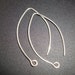 SAVE, Bulk 10 pcs, Matte Finish, Handmade Findings, Pure 925 Sterling Silver LARGE Elongated SEXY Leaf Earwires 42x20 mm