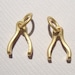 Back to stock, GOOD LUCK, 4 pcs, 24K gold Vermeil over Sterling Silver Tiny Wishbone Good Luck Charm