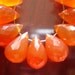 10 pcs, 10-11x6-7mm, Beautiful Carnelian, Mandarin Orange, Faceted Teardrop Briolette - Spring comes Colors