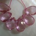 6 pcs - 9-10mm - Genuine Pink Topaz Mirco Faceted Pear Briolette