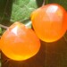 2 pcs - 10x6mm -- Beautiful Mandarin Orange, Carnelian Faceted Puffy Heart Briolette