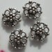 Save, Bulk 12 pcs, 8x8mm, Bali Artisans, Sterling Silver, Oxidized Beautiful Flower Connectors, Link (double side)