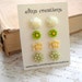 Flower Earrings - Post Earrings - Flower Cabochon stud Earrings - Pastel Green Earrings