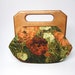 Ingber Wooden Handled Purse - 60's linen floral