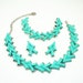 Vintage Necklace Bracelet Earrings Mod Aqua Lucite Jewelry Set