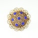 Vintage Chinese Brooch Blue Lapis Vermeil Silver Filigree Antique Jewelry