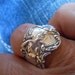 Warrior Goddess Antique Sterling Silver Spoon Ring size 8 and a half
