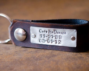 Personalized Leather Key Chain Accessory by PorterandHazel on Etsy