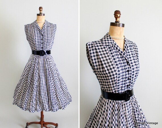 Vintage 1950s Dress : 50s Cotton Shirtwaist Sundress