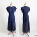 50% OFF SALE Vintage 1940s Dress : 30s 40s Navy Crepe Party Dress