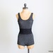 Vintage 1950s Swimsuit : 60s Black Knit Bathing Suit