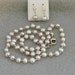 silver freshwater pearls jewelry set necklace fish hook earrings sterling silver findings hand knotted