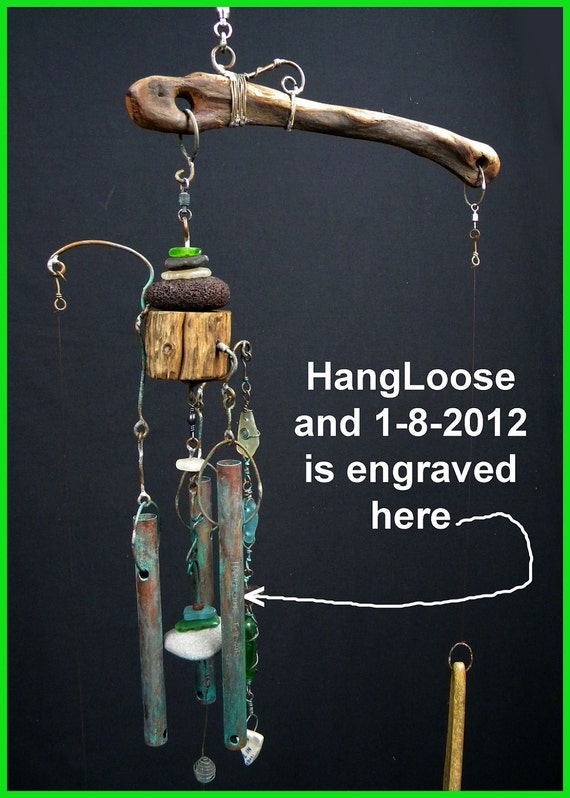 A unique Hawaiian wind chime from the beach by HangLooseHangers