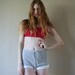 80s Espirit Crop Bra Top Workout Beach Cotton Sports Bralette Size Extra Small-Small xs sm (000-00-0-2) 30 31 32 33 34 Inch Bust