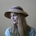 30s 40s Woven Straw Hat Sweet Lavender Ribbon Flowers Small Brimmed Spring Summer Wear Light Tan Garden Party Head Topper
