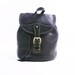 Vintage Black Leather Backpack // Drawstring Bucket Bag / Buckle Detail