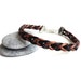 Braided black copper leather bracelet unisex men women cuff