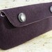 Deep Purple Cluch in Felted Wool with Vintage Buttons Detail