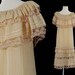 Vintage 70s Crochet LACE and Ribbon RUFFLE Layered Maxi Dress