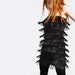 Vintage 80s Black FRINGE Dress - MINI - Flapper - BODYCON