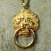 Vintage 70s Huge KENNETH LANE Lion Door Knocker PENDANT Statement Necklace