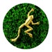 Vintage 70s Statement Brooch - Gold TREE FROG Pin - Signed JJ