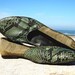 Flats 6.5 snakeskin python green ballerina 80s vintage unworn spring shoes