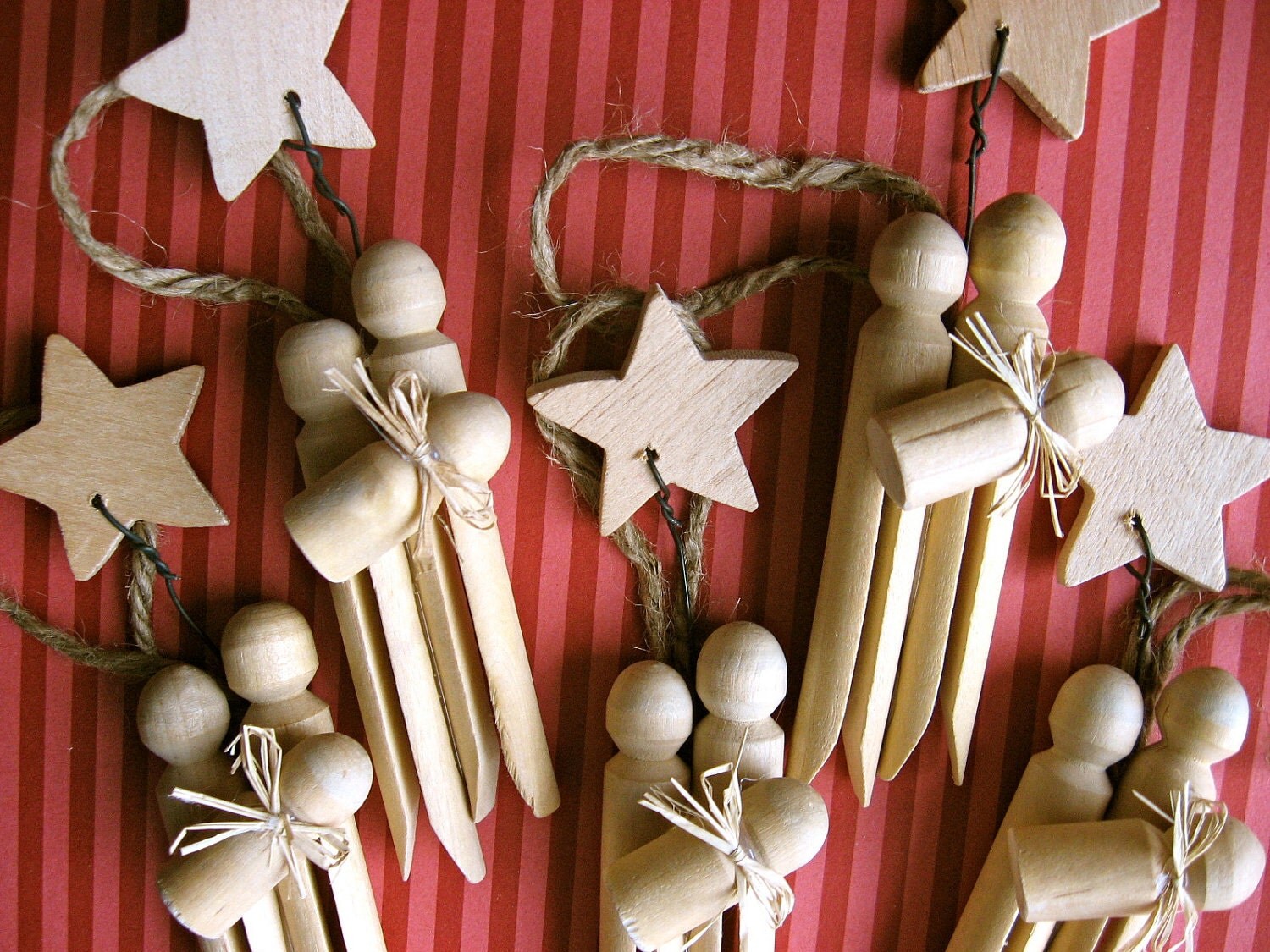 Set of 3 Clothespin Nativity Ornaments by sweetmellyjane on Etsy