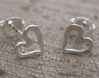 Heart Post Earrings Sterling Silver