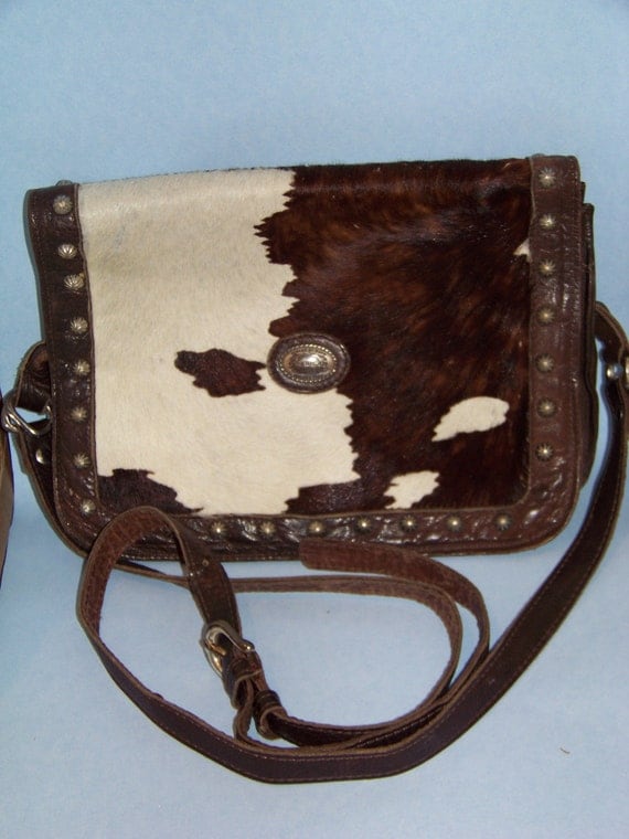 Vintage Hair On Western Purse Genuine Cowhide American West