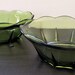Green Glass Serving Bowls Set of 2