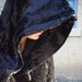 Sale - Beautiful Vintage Hooded Black Velvet Cloak