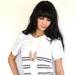 SALE Tribal Arrow Ribcage Print Semi Sheer White Tee- Small