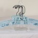 Set of 12 Kids Vintage Clothes Hangers, Baby blue plastic, 2 sizes